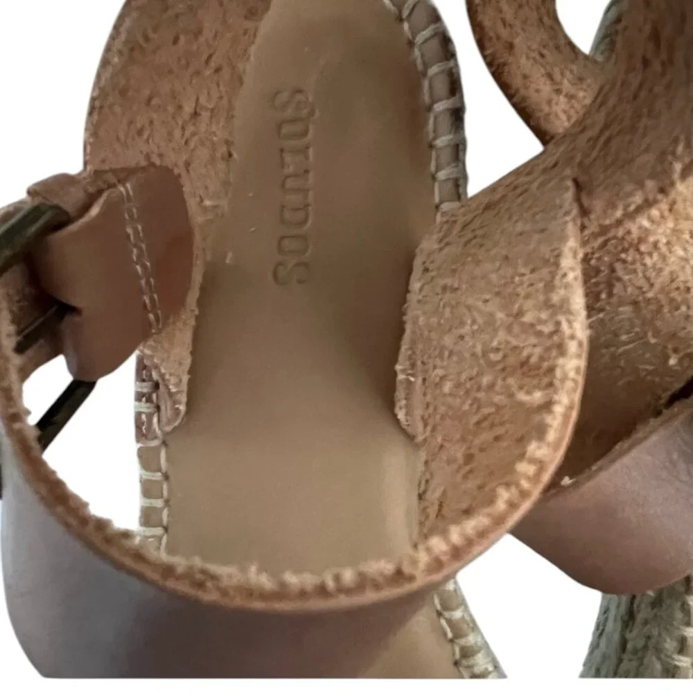 Soludos Minorca Leather Espadrille Platform Sandals Size 8